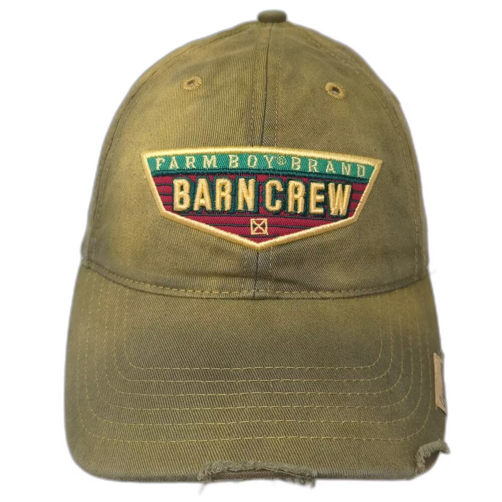 Farm Boy Barn Crew Baseball Cap Brown Yellow OS Hat Embroidered Strapback